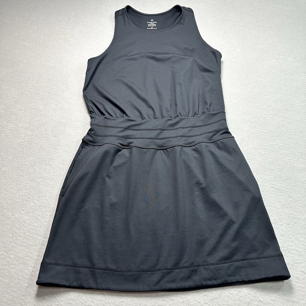 Sweaty Betty Gary Racerback Jumpsuit Romper Black Pockets Active Womens M